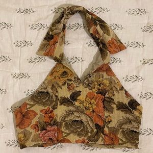 Cropped Floral Halter